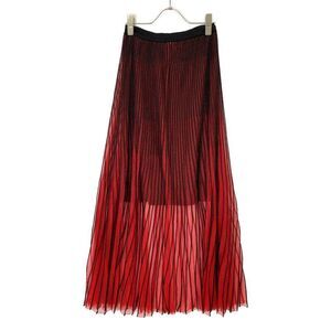 Balenciaga 502584 T6135 18SS Red X Black Seal Leiard Pleats Skirt 34